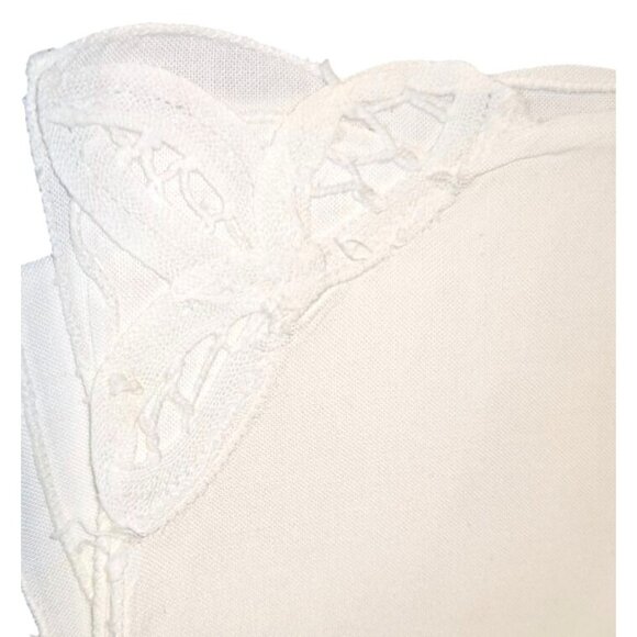 8 Vintage Napkins Linen White Lace Embroidered Floral Corners 15x15" - Picture 2 of 7